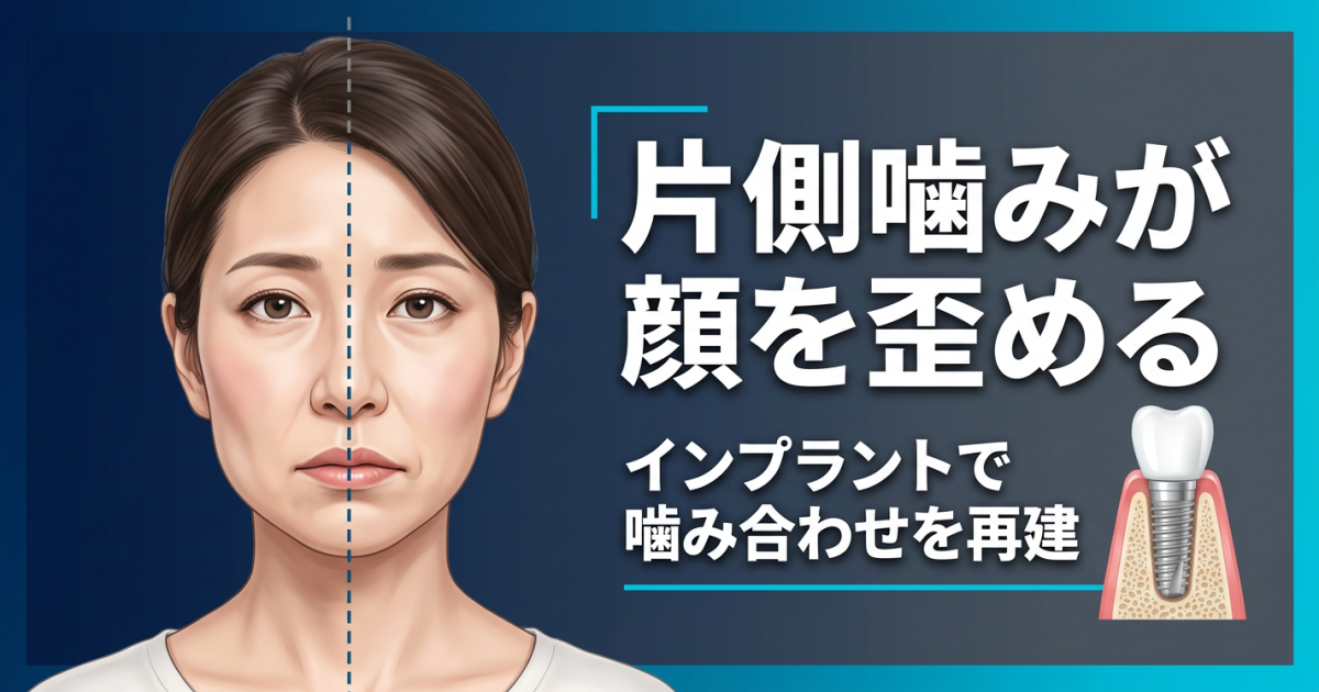 片側噛みで顔が歪んできた…奥歯を失った40代女性のインプラントという選択肢