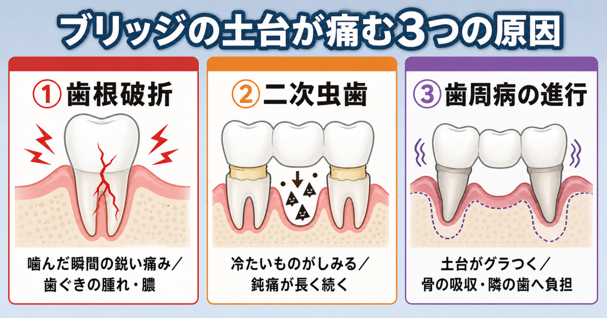 ■ブリッジの土台が痛む3つの原因と「まだ残せるか」のセルフチェック