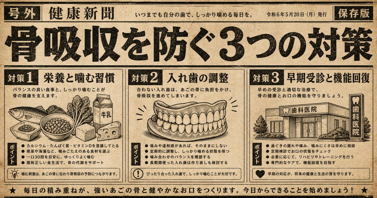 顎の骨が痩せる「骨吸収」を放置すると治療が難しいと言われる理由